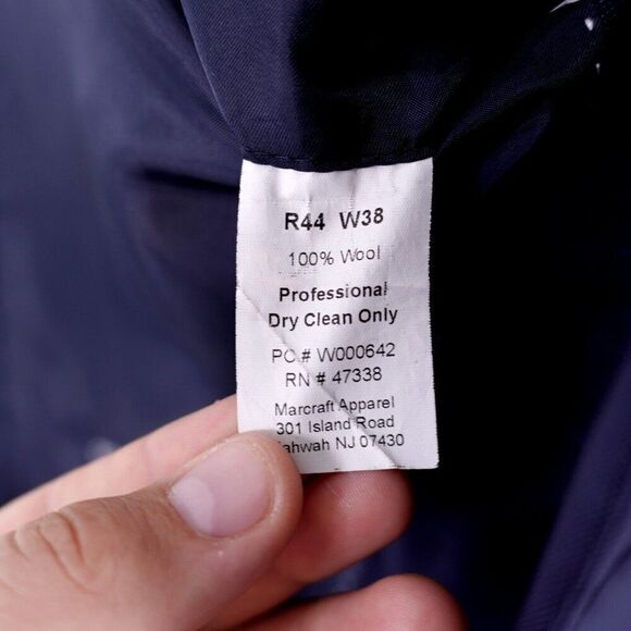 Tommy Hilfiger Wool Polka‎ Dot Peak Lapel 2 Button Suit Jacket 42R Or Slim 44R - Picture 10 of 14